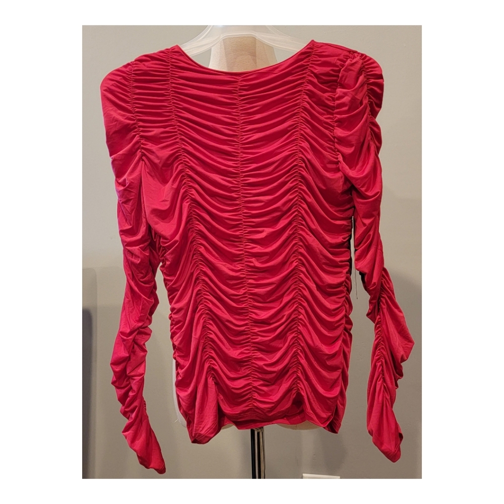 NWT La Rambla Rouched Blouse Small Red